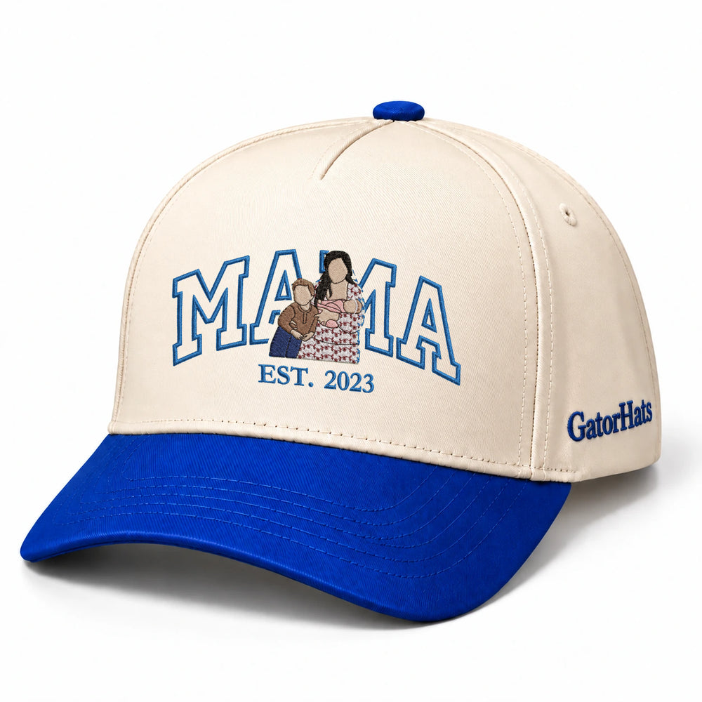 Custom Mama Hat with Picture, Embroidered Photo Snapback