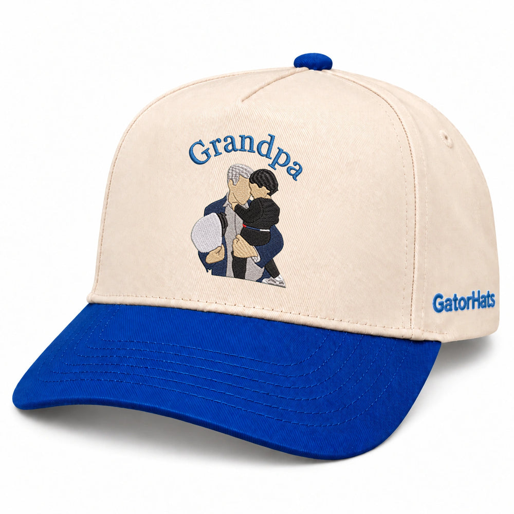 Custom Grandpa Hat with Picture, Embroidered Photo Cap