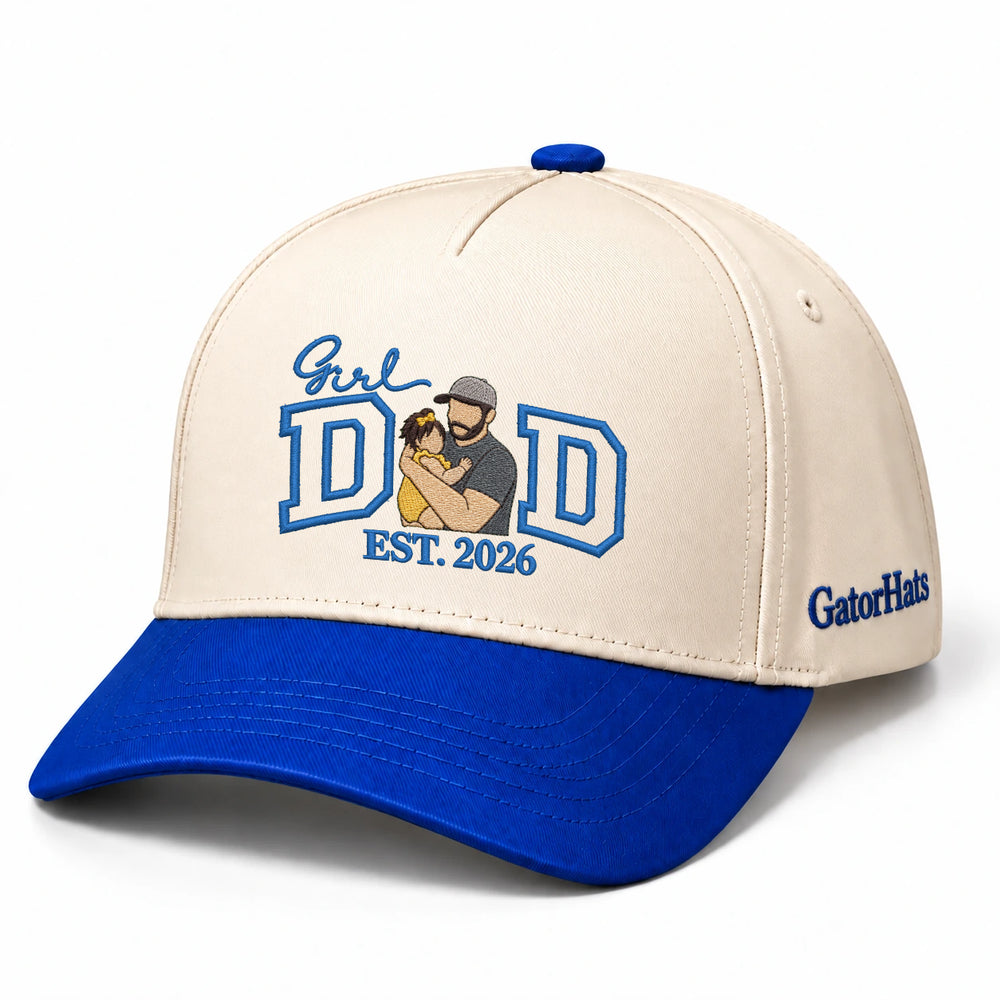 Custom Girl Dad Hat from Your Photo, Embroidered Cap