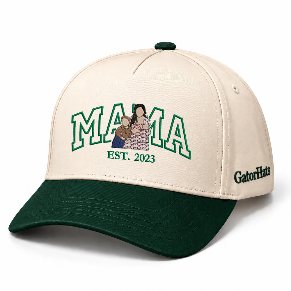 Custom Mama Hat with Picture, Embroidered Photo Snapback