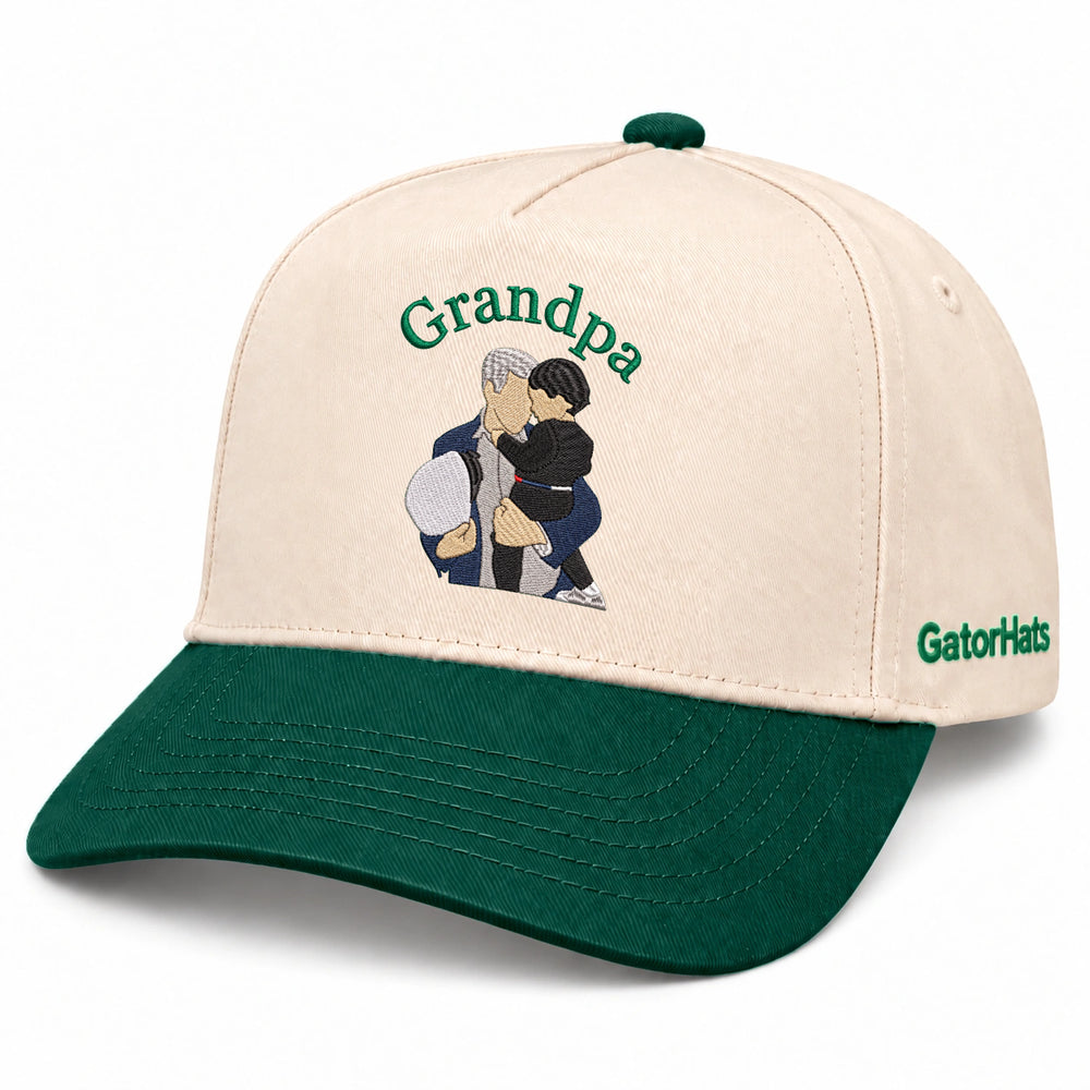 Custom Grandpa Hat with Picture, Embroidered Photo Cap