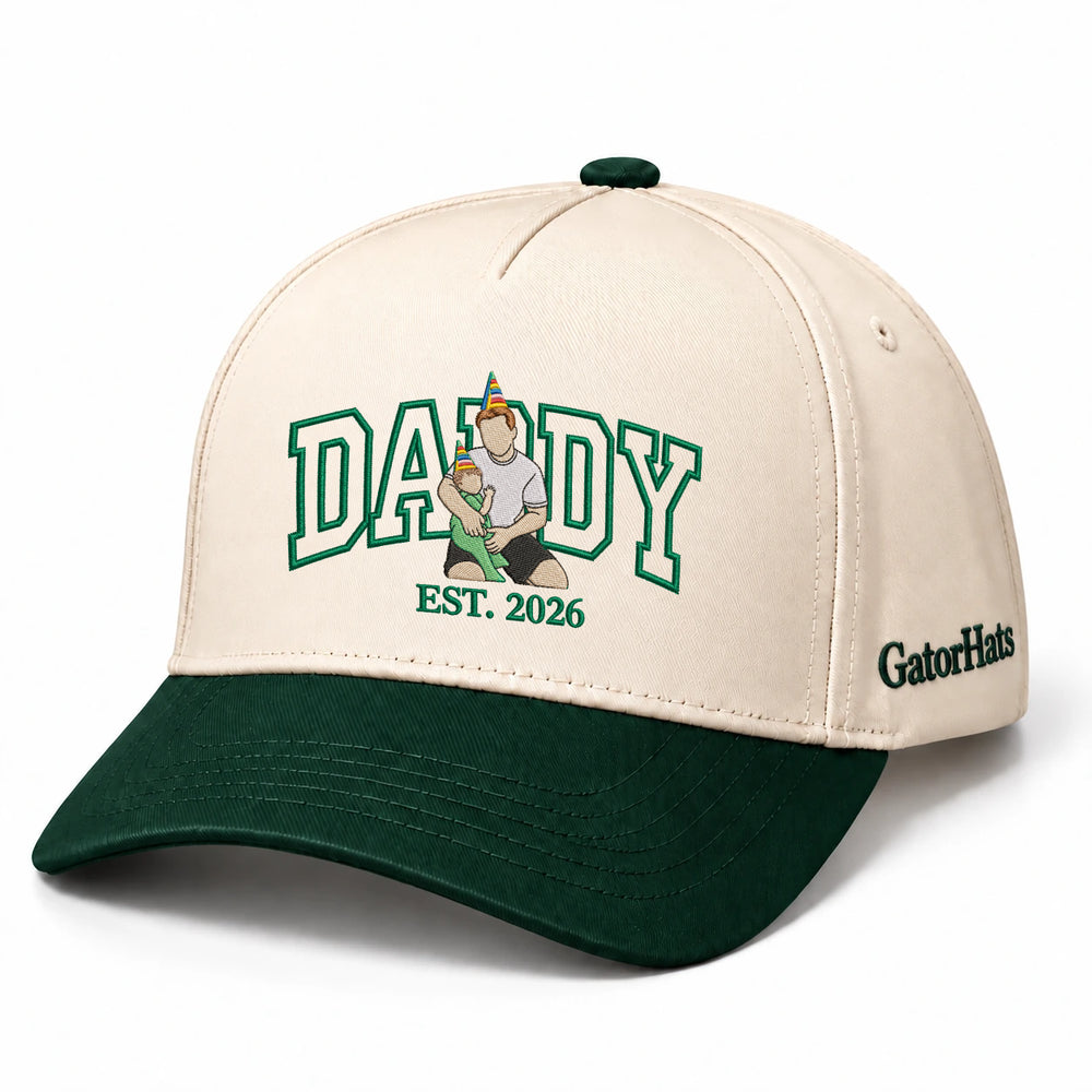 Custom Daddy Hat, Full Color Photo Embroidered Snapback