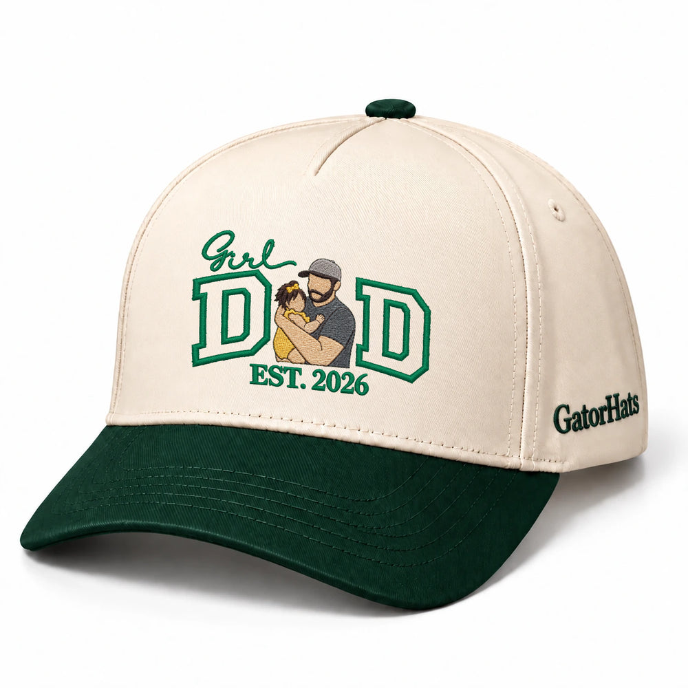 Custom Girl Dad Hat from Your Photo, Embroidered Cap