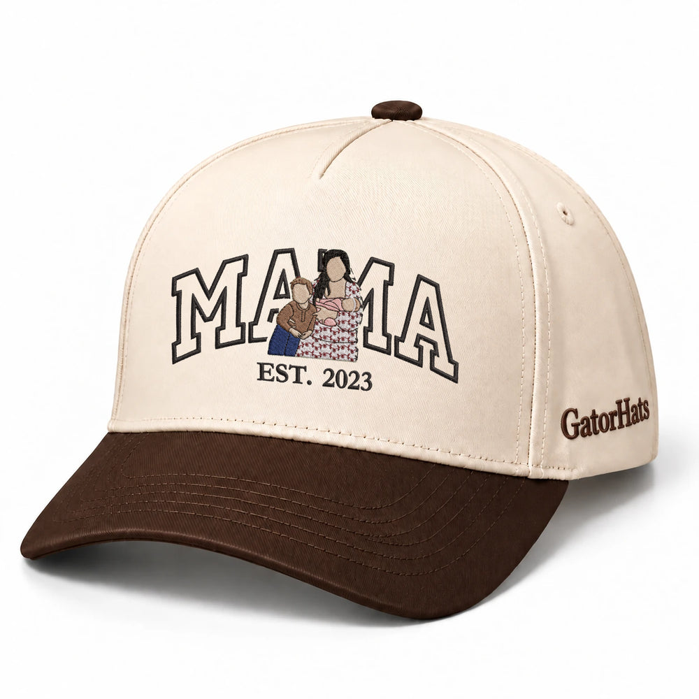 Custom Mama Hat with Picture, Embroidered Photo Snapback