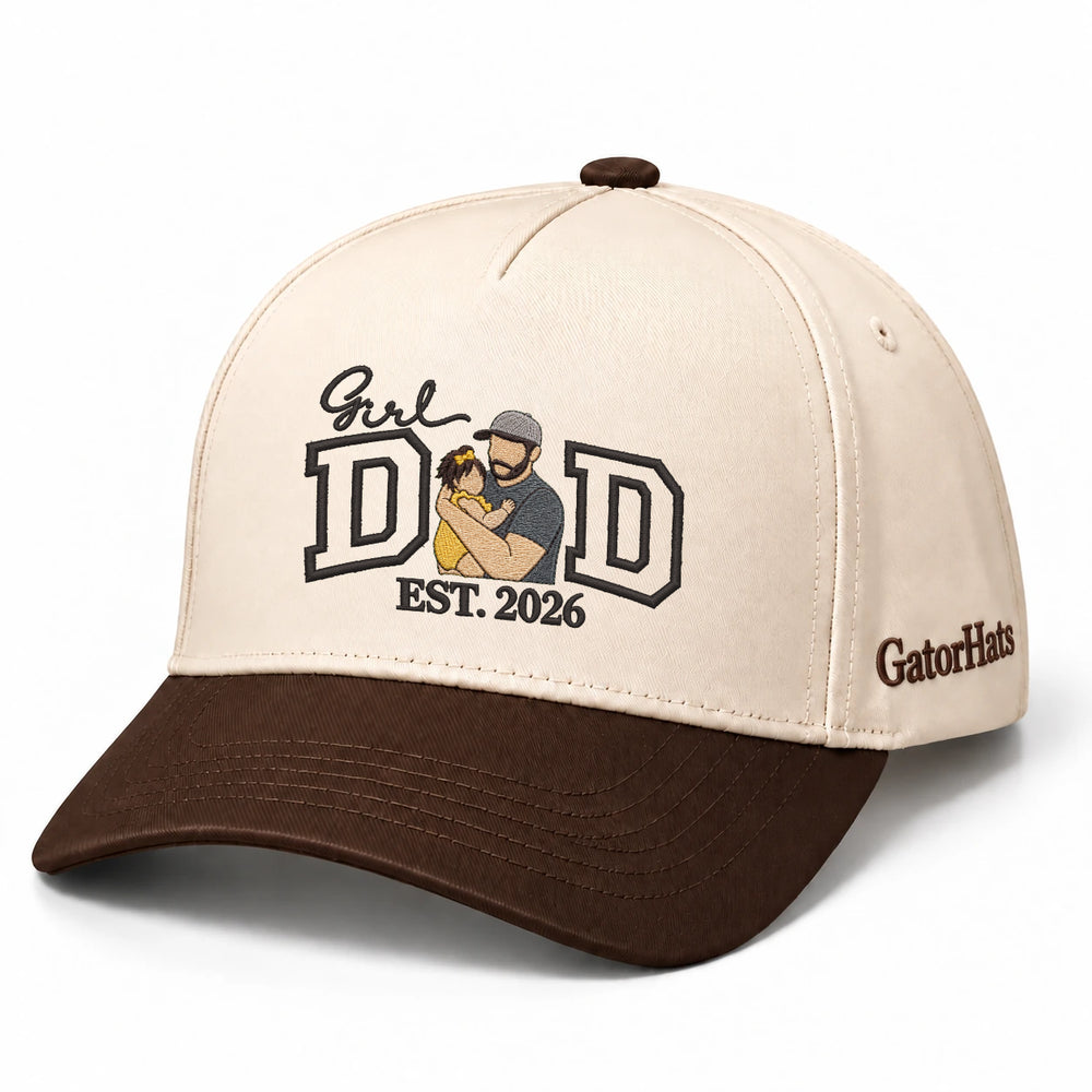 Custom Girl Dad Hat from Your Photo, Embroidered Cap