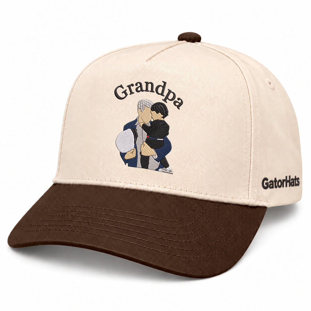 Custom Grandpa Hat with Picture, Embroidered Photo Cap