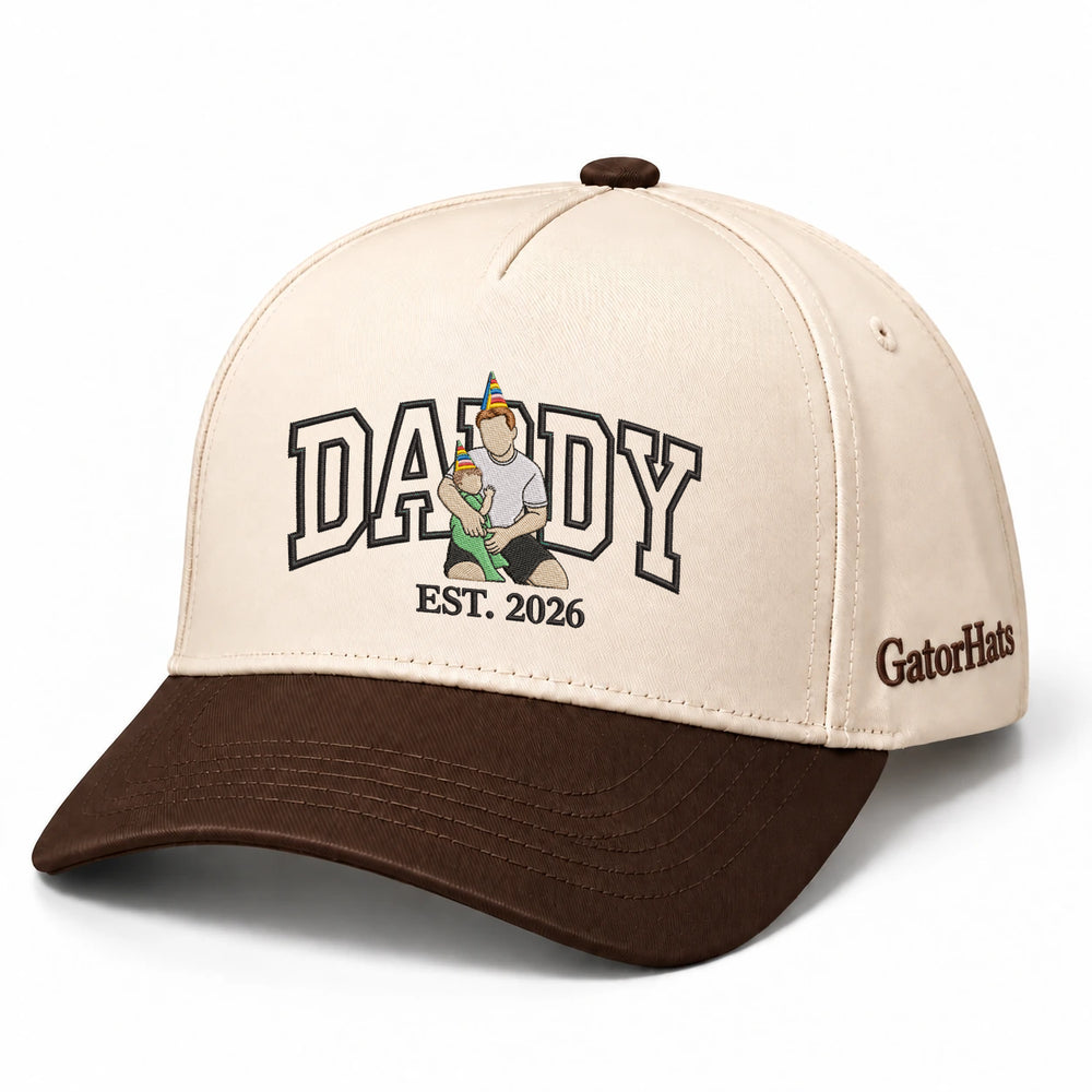 Custom Daddy Hat, Full Color Photo Embroidered Snapback