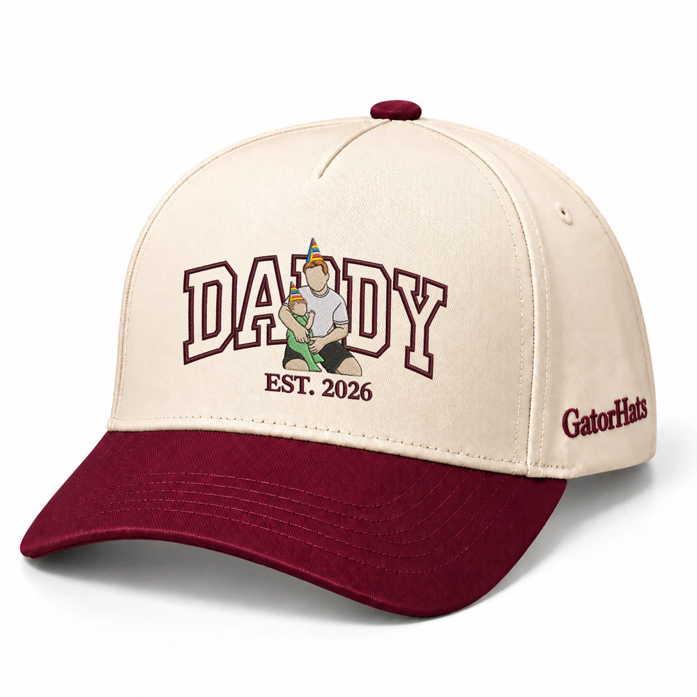 Custom Daddy Hat, Full Color Photo Embroidered Snapback