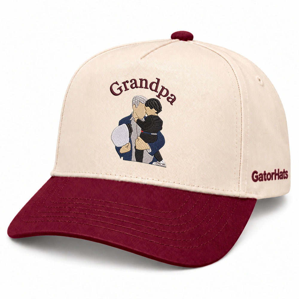Custom Grandpa Hat with Picture, Embroidered Photo Cap