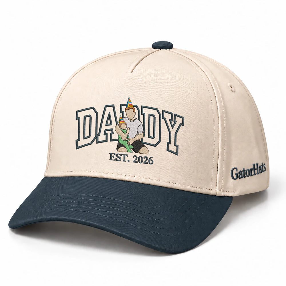 Custom Daddy Hat, Full Color Photo Embroidered Snapback