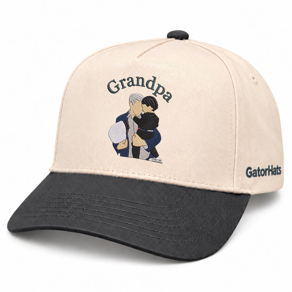 Custom Grandpa Hat with Picture, Embroidered Photo Cap