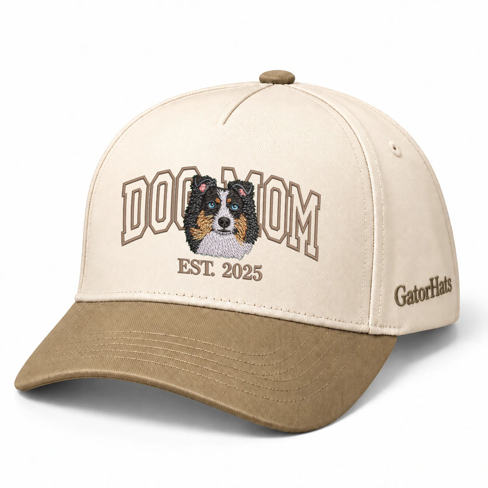 Custom Dog Mom Hat, Photo Portrait Embroidered Cap