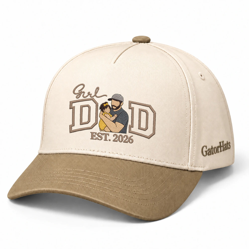 Custom Girl Dad Hat from Your Photo, Embroidered Cap
