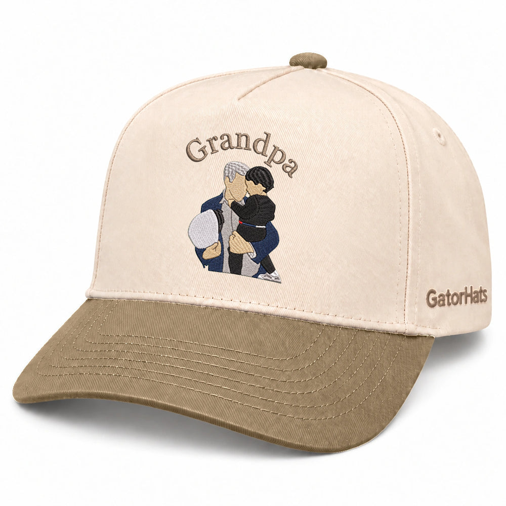 Custom Grandpa Hat with Picture, Embroidered Photo Cap