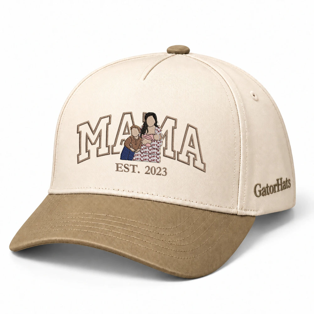 Custom Mama Hat with Picture, Embroidered Photo Snapback