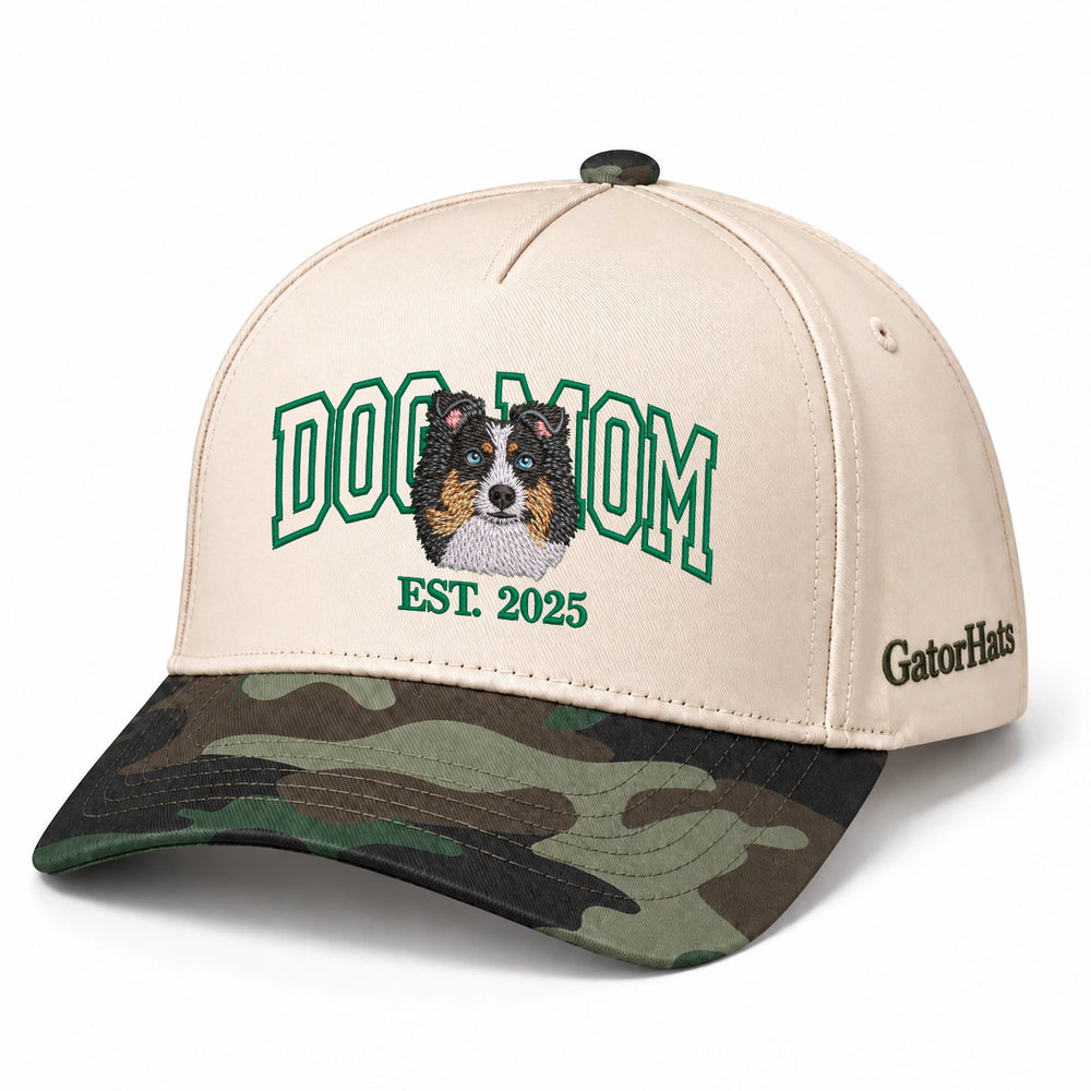 Custom Dog Mom Hat, Photo Portrait Embroidered Cap