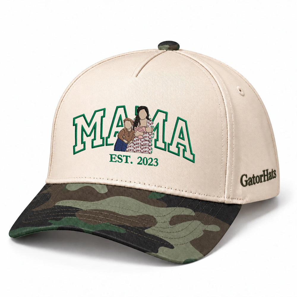 Custom Mama Hat with Picture, Embroidered Photo Snapback