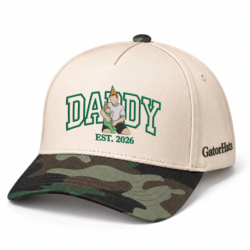 Custom Daddy Hat, Full Color Photo Embroidered Snapback