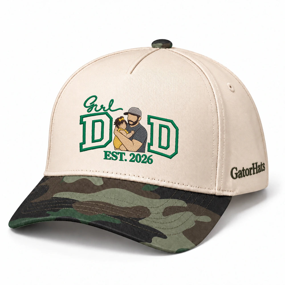 Custom Girl Dad Hat from Your Photo, Embroidered Cap