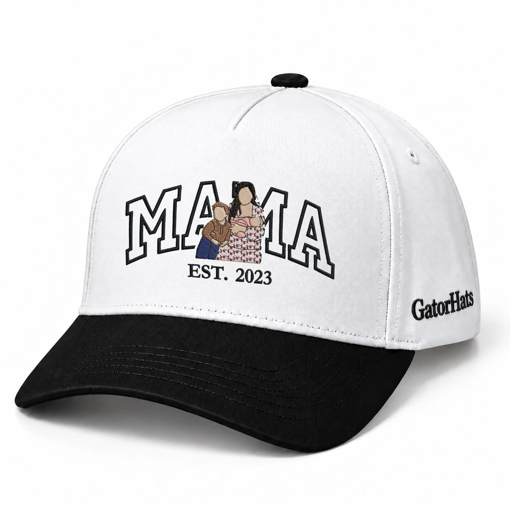 Custom Mama Hat with Picture, Embroidered Photo Snapback