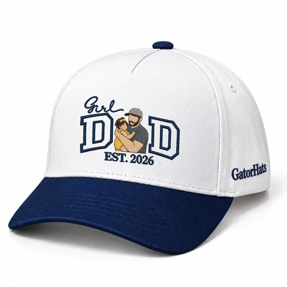Custom Girl Dad Hat from Your Photo, Embroidered Cap