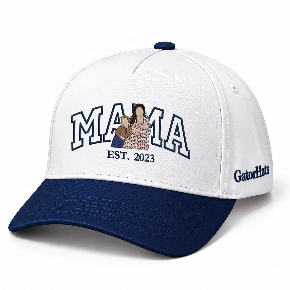 Custom Mama Hat with Picture, Embroidered Photo Snapback
