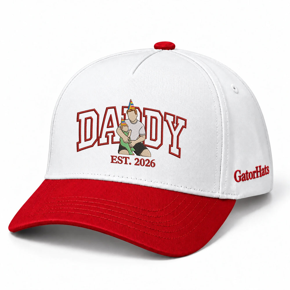 Custom Daddy Hat, Full Color Photo Embroidered Snapback