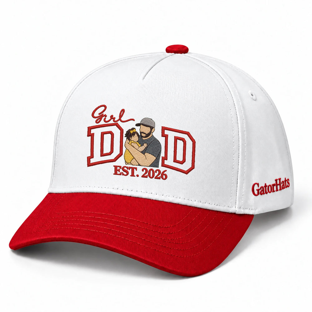Custom Girl Dad Hat from Your Photo, Embroidered Cap