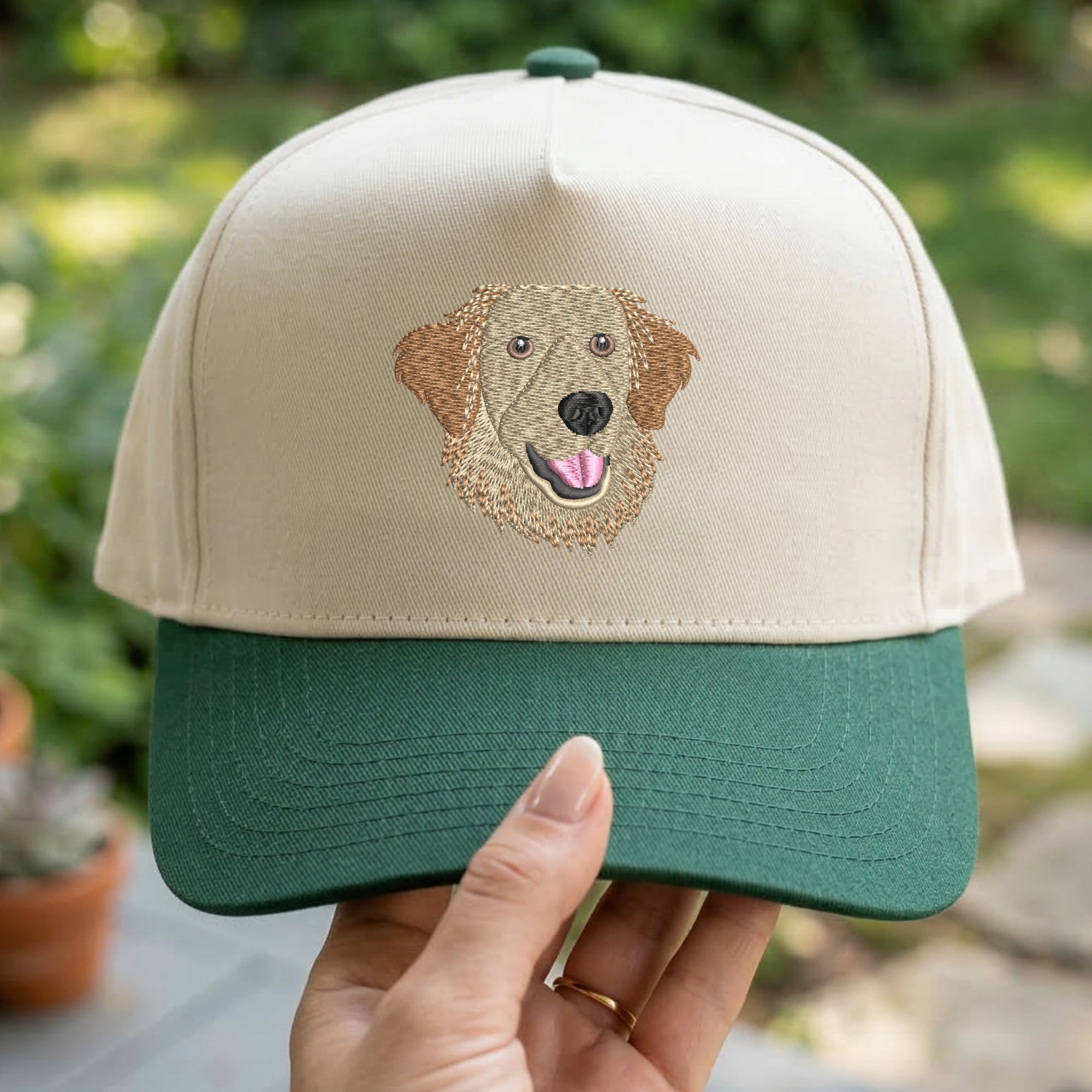 Custom Pet Photo Snapback Hat – Embroidered Dog Cat Cap
