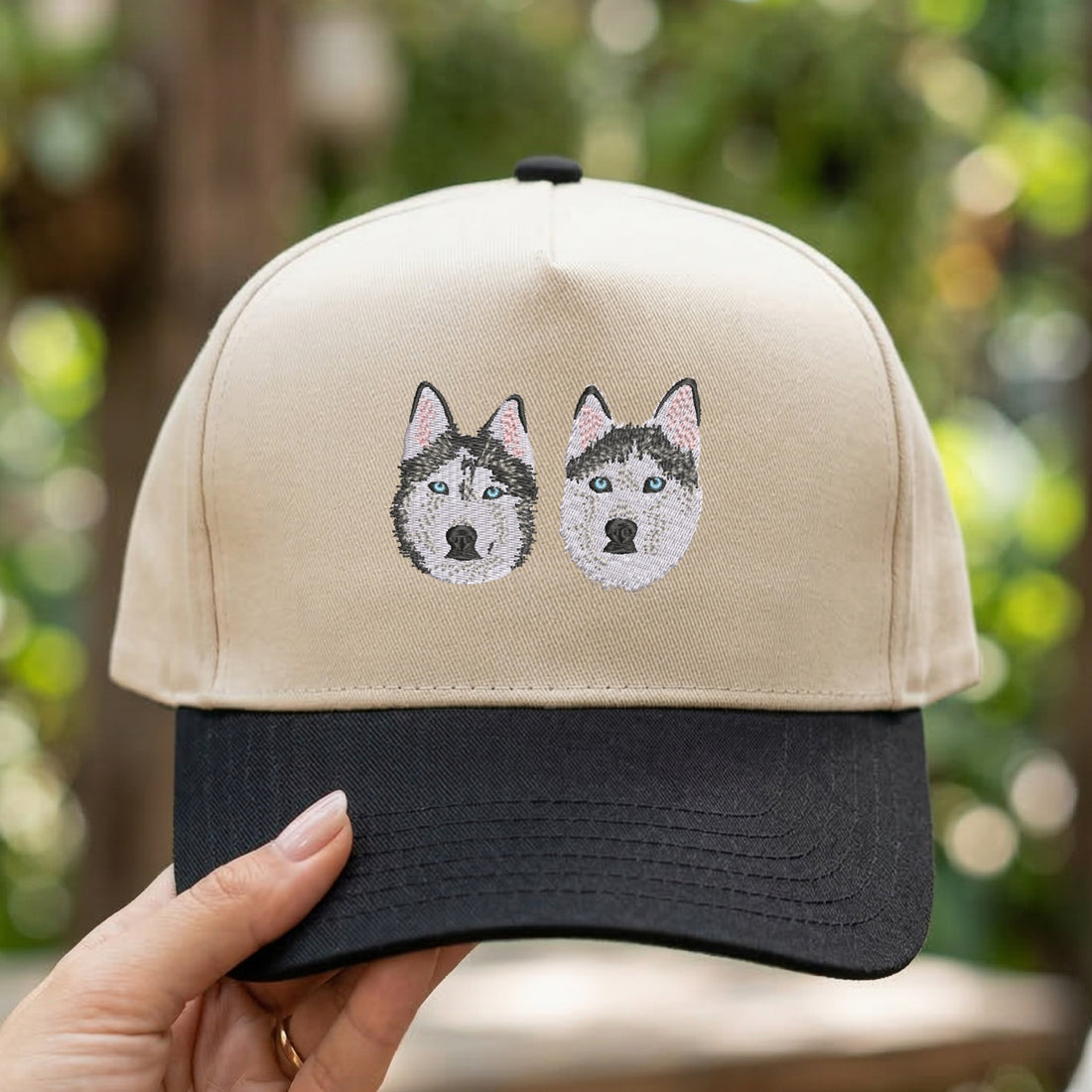 Custom Pet Photo Snapback Hat – Embroidered Dog Cat Cap
