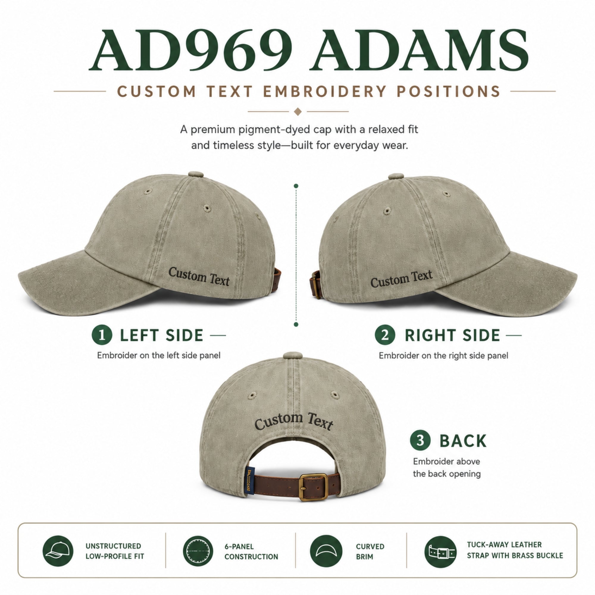 Custom Embroidered Cap with Personalized Text