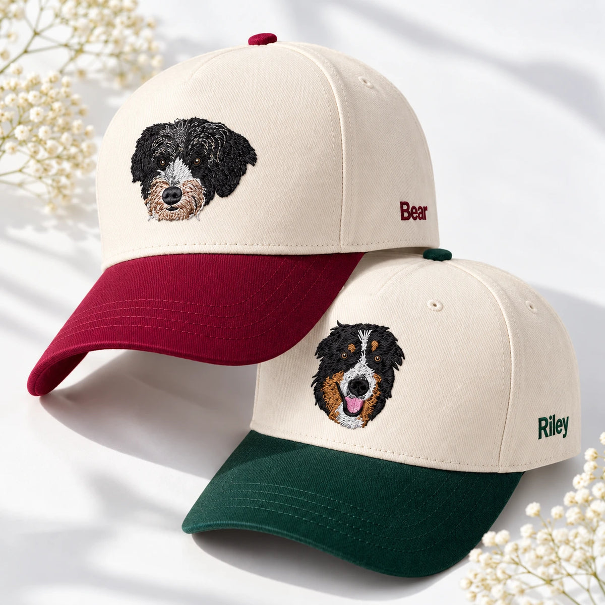 Custom Embroidered Dog Photo Snapback Hat