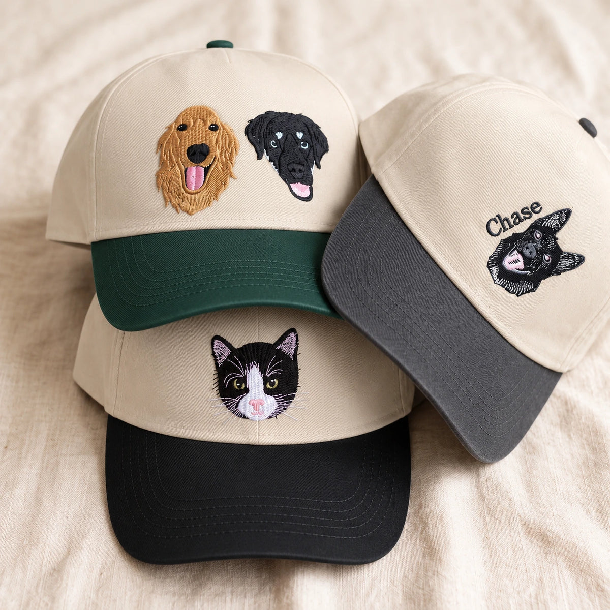 Custom Embroidered Dog Photo Snapback Hat