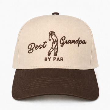 Best Grandpa By Par Embroidered Snapback Hat – Funny Golf Gift for Grandpa