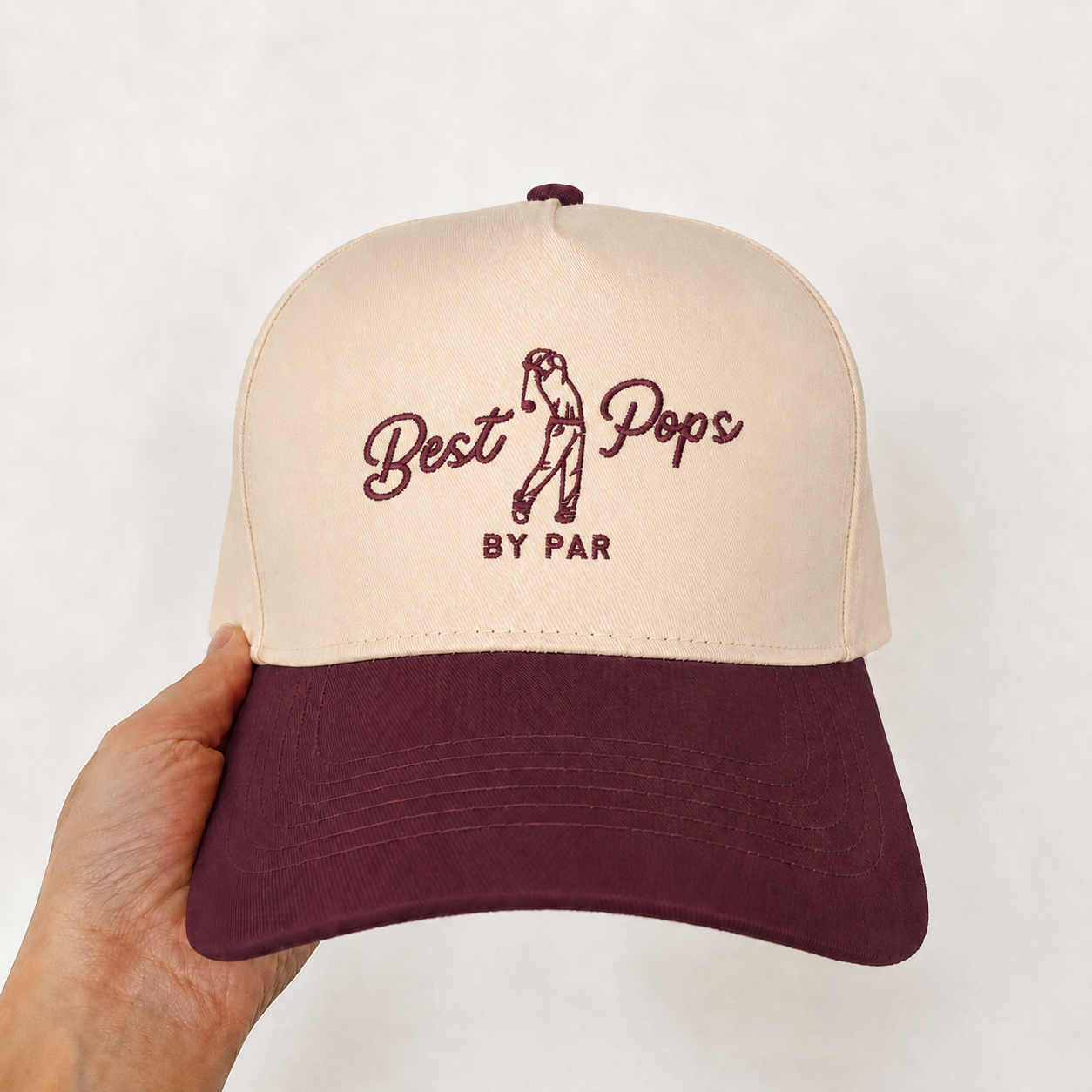 Custom Best Pops By Par Embroidered Snapback Hat – Funny Golf Gift for Dad