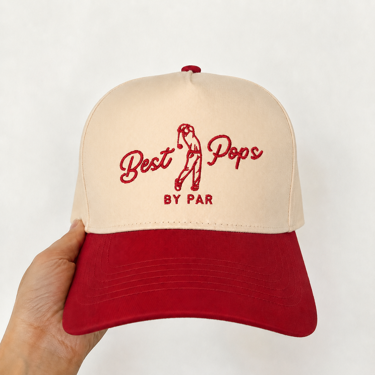 Custom Best Pops By Par Embroidered Snapback Hat – Funny Golf Gift for Dad