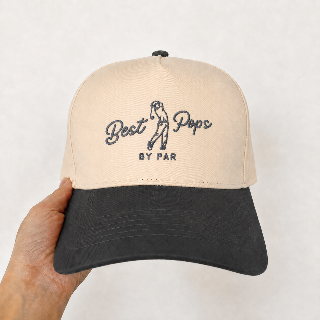 Custom Best Pops By Par Embroidered Snapback Hat – Funny Golf Gift for Dad