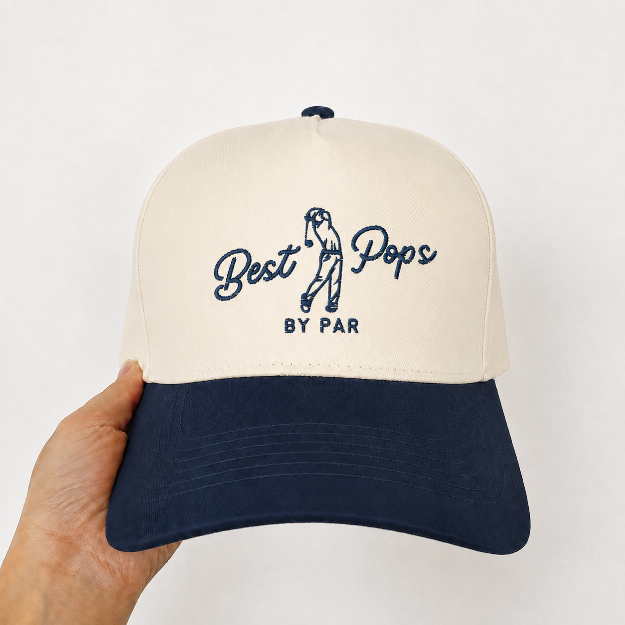 Custom Best Pops By Par Embroidered Snapback Hat – Funny Golf Gift for Dad