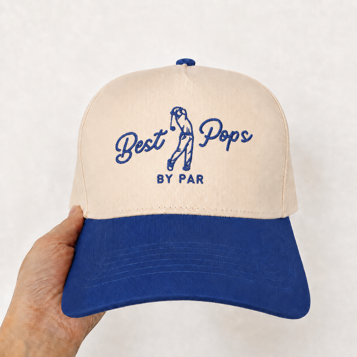 Custom Best Pops By Par Embroidered Snapback Hat – Funny Golf Gift for Dad