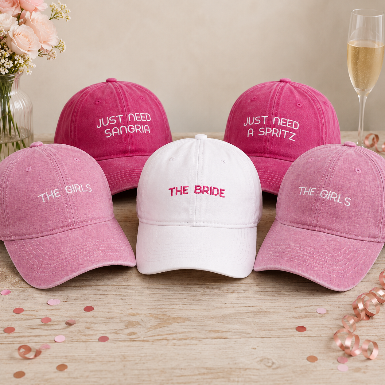 Bride Squad Embroidered Baseball Hat With Personalized Details