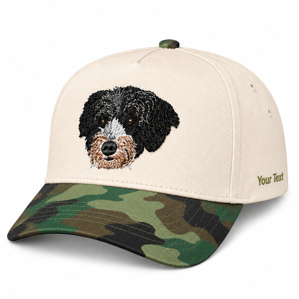 Custom Embroidered Dog Photo Snapback Hat