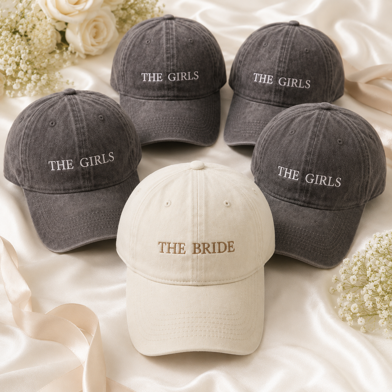 Custom Bachelorette Bride Squad Hat With Embroidered Text