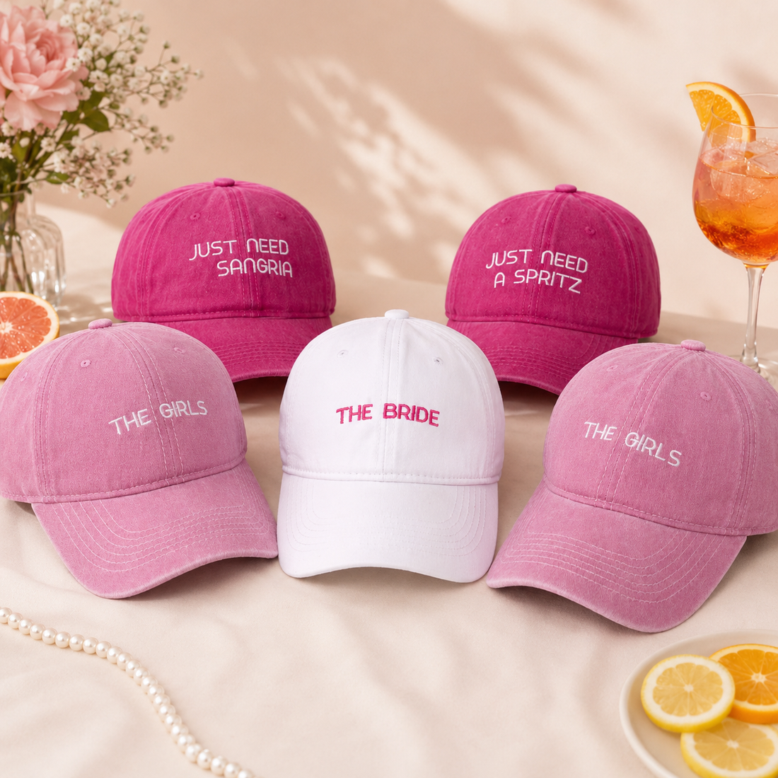 Custom Bachelorette Bride Squad Hat With Embroidered Text