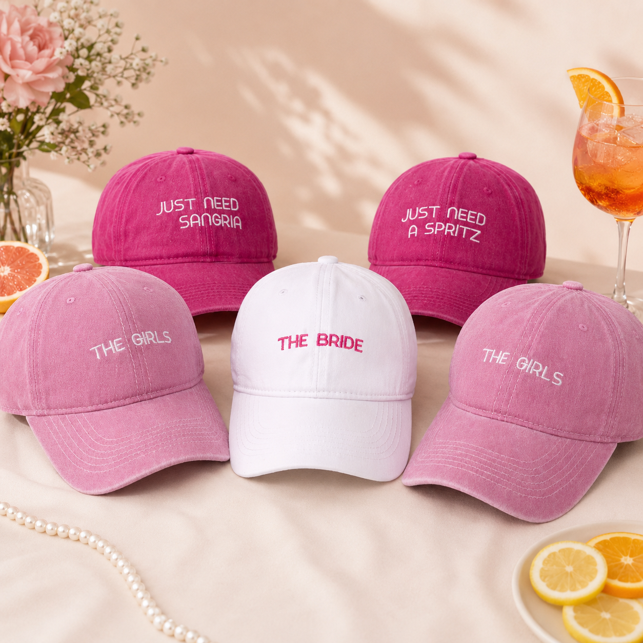 Custom Bachelorette Bride Squad Hat With Embroidered Text