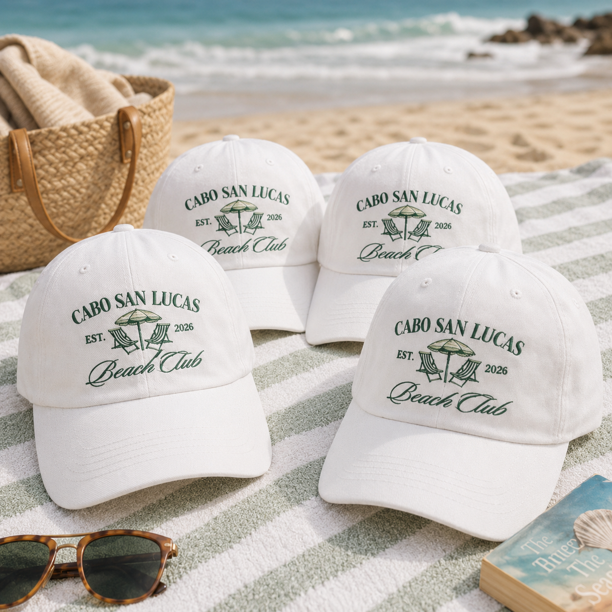 Custom Beach Club Bachelorette Hat for Destination Party