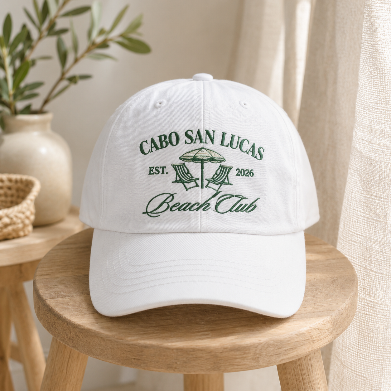 Custom Beach Club Bachelorette Hat for Destination Party
