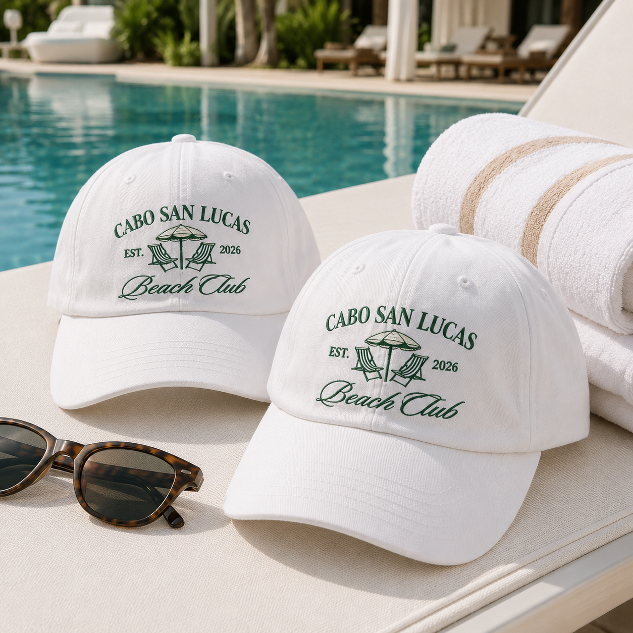 Custom Beach Club Bachelorette Hat for Destination Party