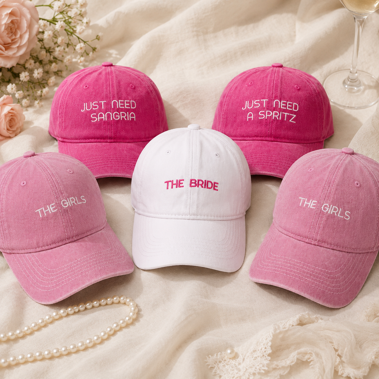 Custom Bride Bachelorette Hat With Personalized Embroidery