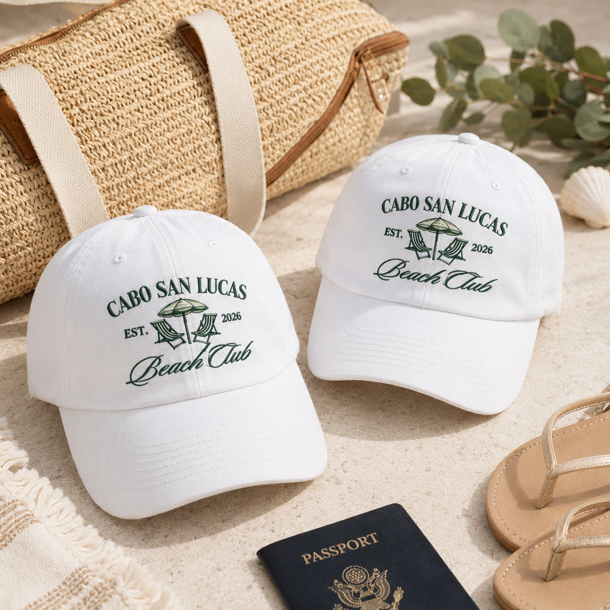 Custom Bride Squad Beach Hat for Bachelorette Vacation