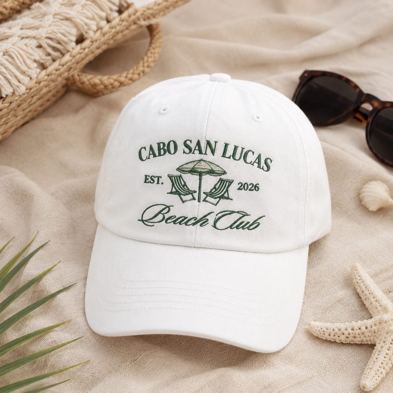 Custom Bride Squad Beach Hat for Bachelorette Vacation